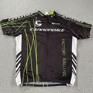 Cannondale Men's Black Short Sleeve Cycling Full Zip Jersey Size Medium *